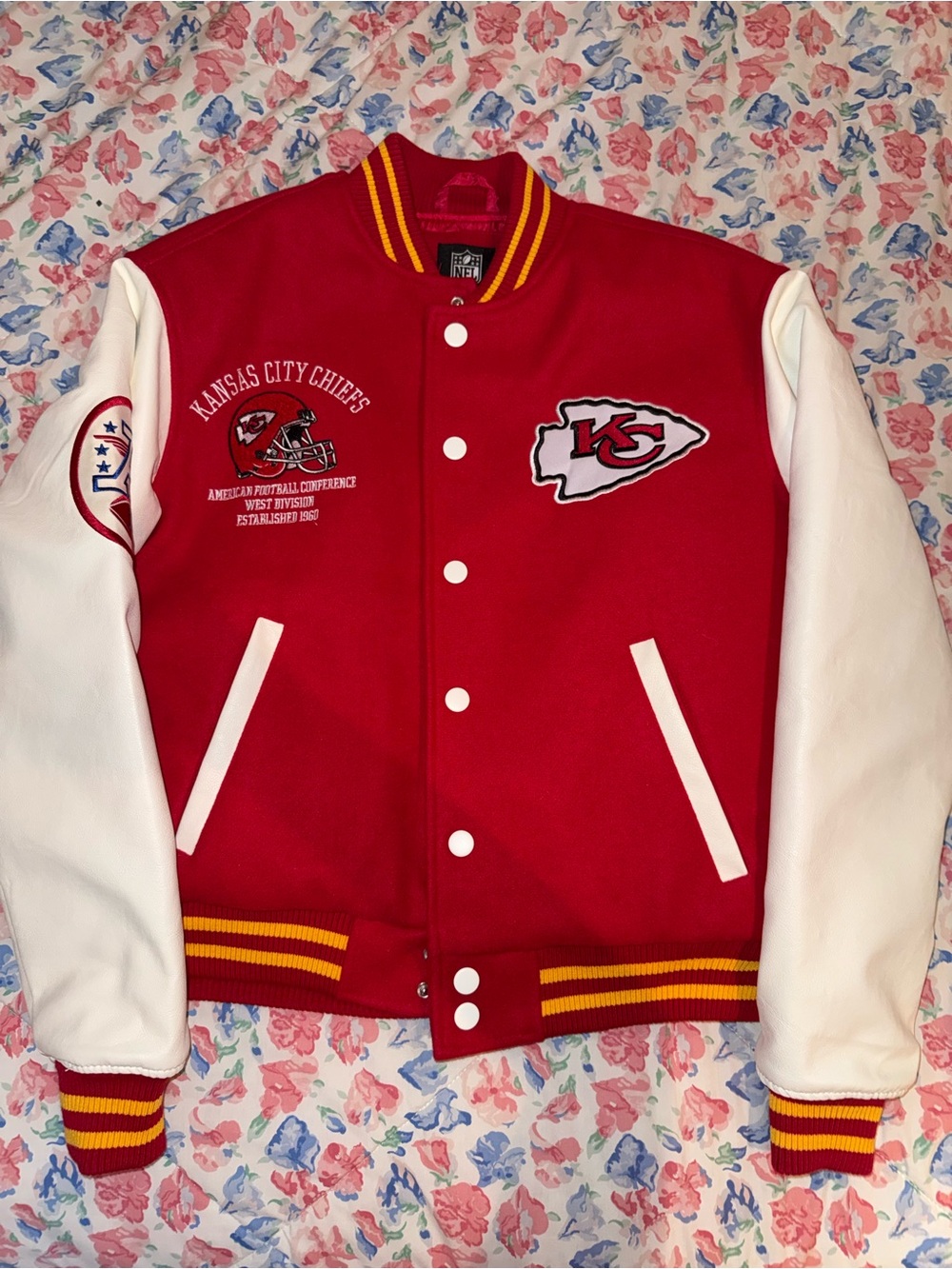 NFL Kansas City Chiefs Red and White Varsity Jacket